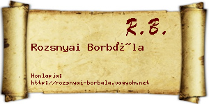 Rozsnyai Borbála névjegykártya